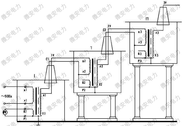 串級(jí)式試驗(yàn)變壓器原理