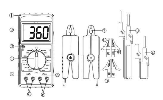 數(shù)字雙鉗相位伏安表結構