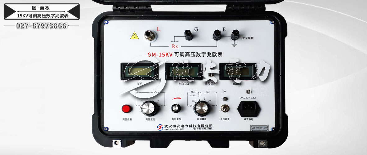 15kV可調(diào)高壓數(shù)字兆歐表面板