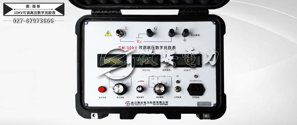 10kV可調(diào)高壓數(shù)字兆歐表面板